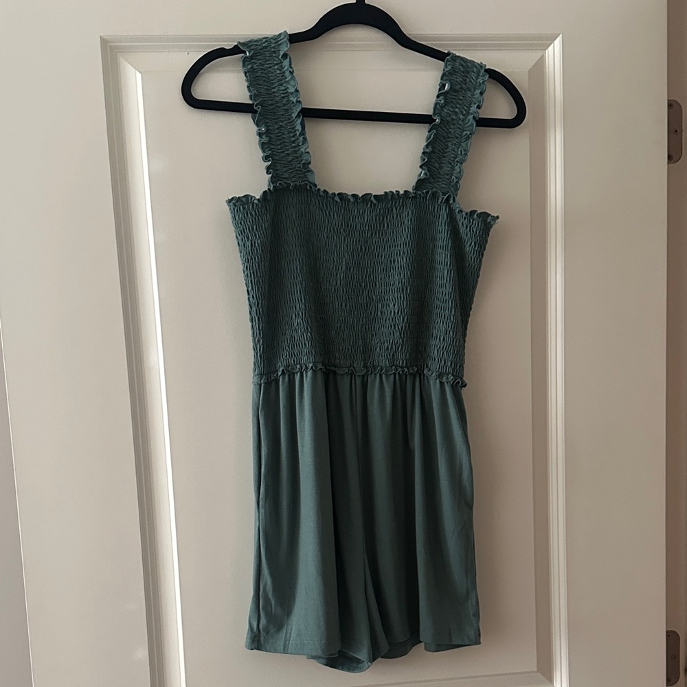 Amazon Green Sleeveless Romper